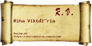 Riha Viktória névjegykártya