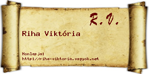 Riha Viktória névjegykártya